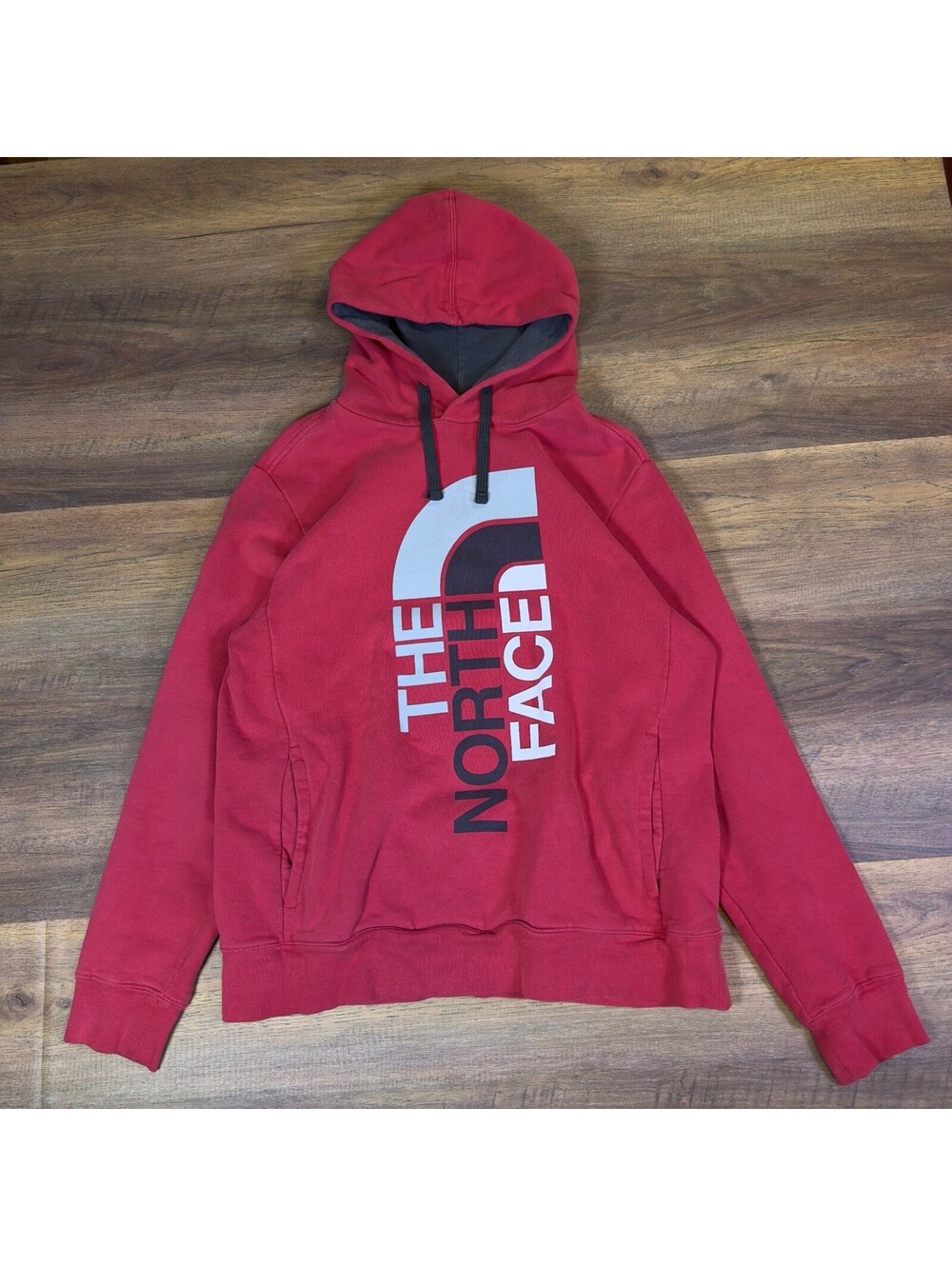 The North Face Pullover Hoodie Red Graphic Logo Streetwear